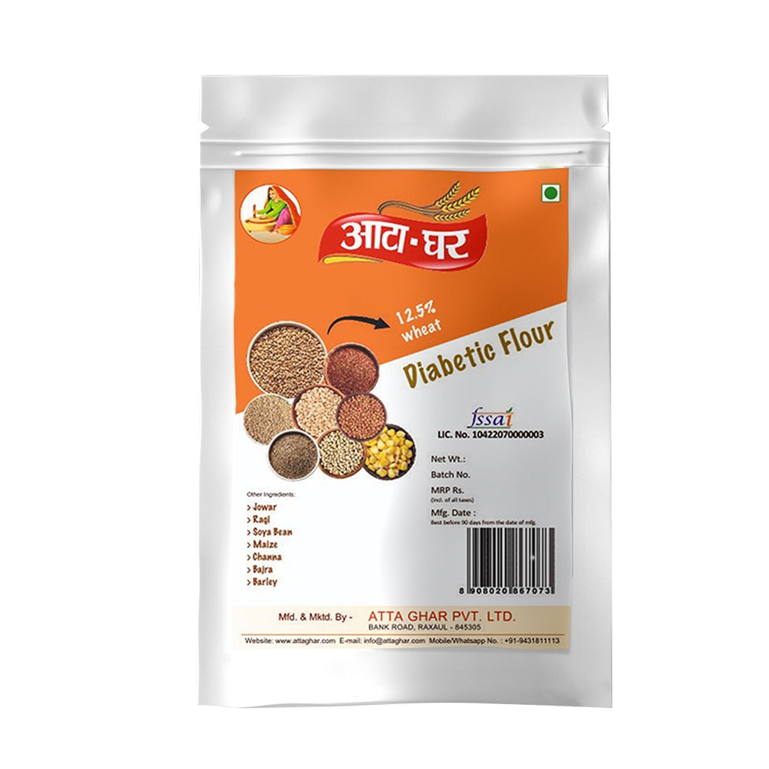 Atta-Ghar Diabetic Flour (Mix of 8 grains), 2 kg - Pack of 4 * 500 grams