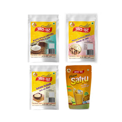 Atta-Ghar Combo of Chestnut, Buckwheat, Besan, and Sattu Flour, 500 gm each