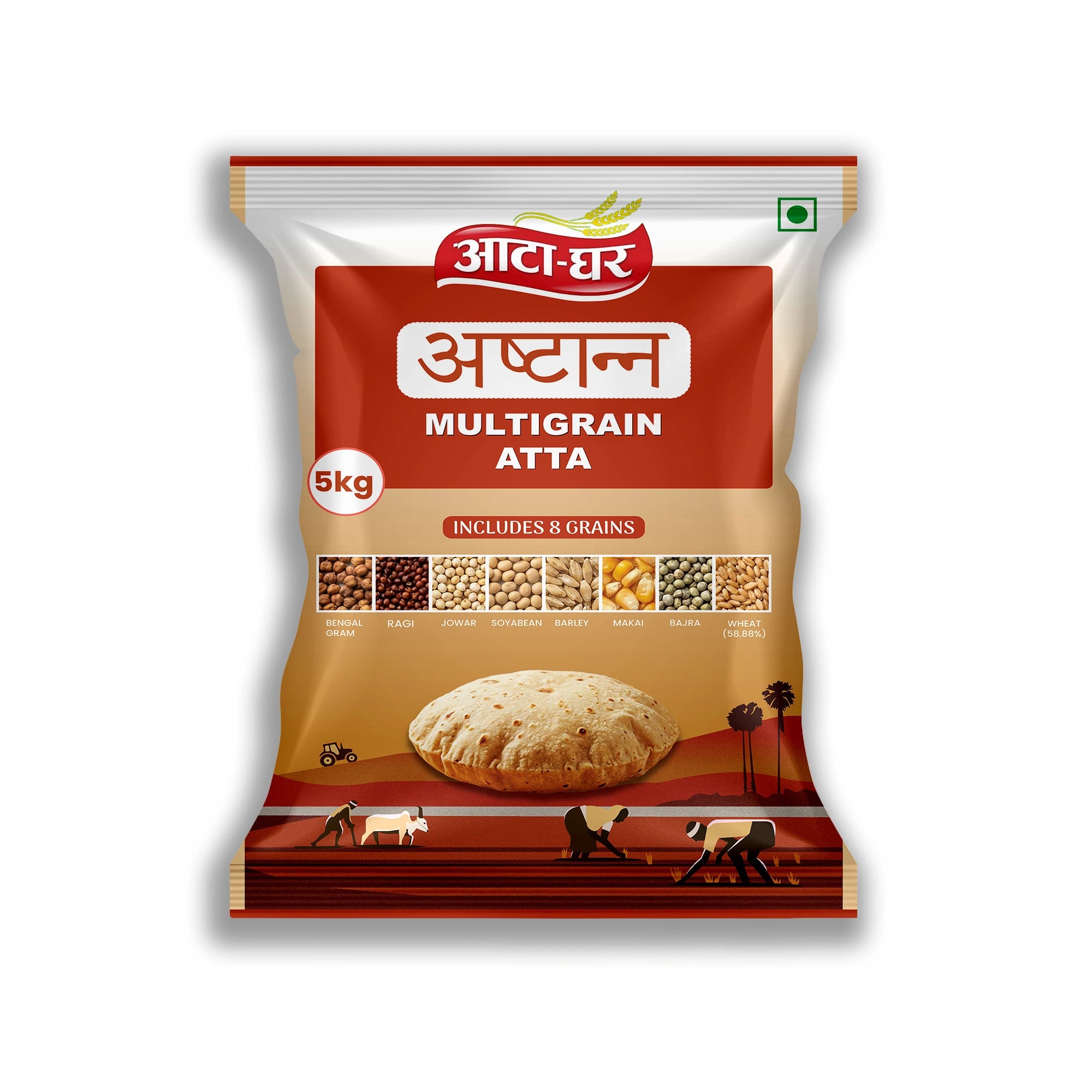 Atta-Ghar Ashtanna Multigrain Atta, 5 kg