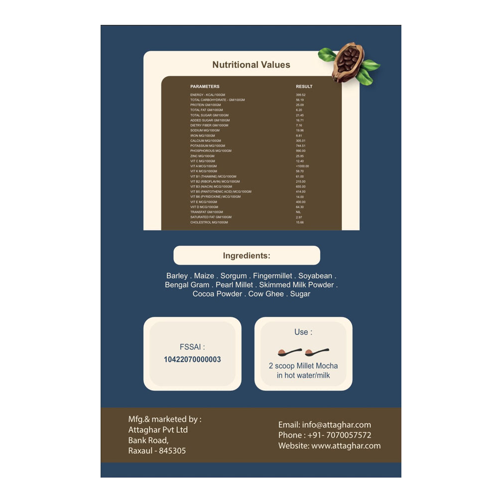 MILLET MOKA - Millet Based Gourmet Drink - 400 gm